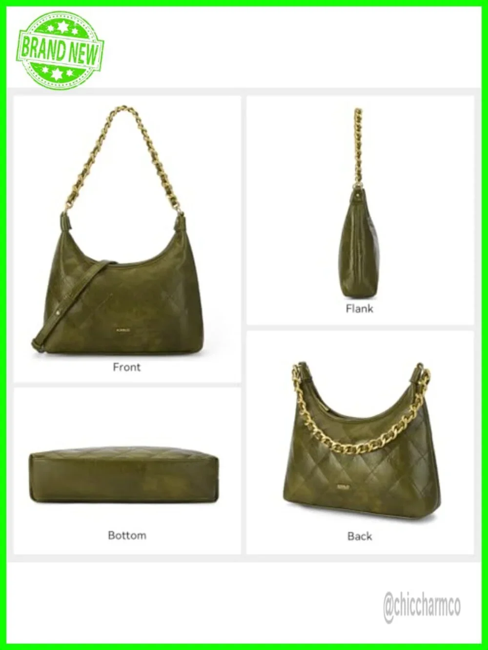 Vegan Leather Crescent Shoulder Bag Small Hobo Crossbody Purse